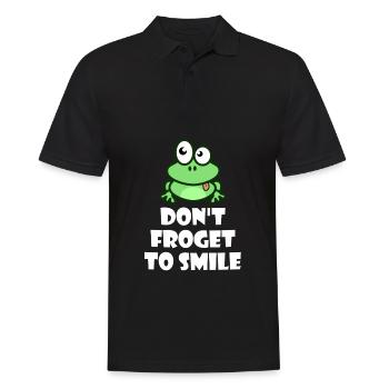 Frosch Frösche Happy Laubfrosch Smile - Männer Poloshirt - Schwarz - Vorne - Kai (181cm)