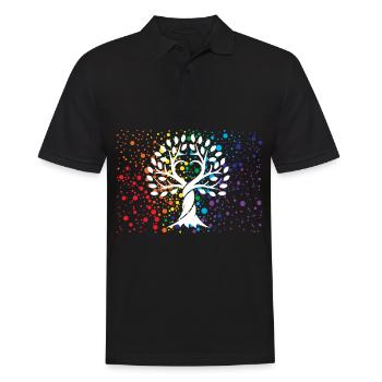 Tree of life with paint splashes - Men's Polo Shirt - black - Front - Kai (181cm)