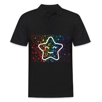 Étoile qui rit et éclaboussures de couleur - Polo Homme - noir - Devant - Kai (181cm)