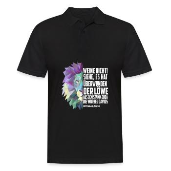 Jesus Löwe Bibel Christen T-Shirt Geschenk Psalm - Männer Poloshirt - Schwarz - Vorne - Kai (181cm)