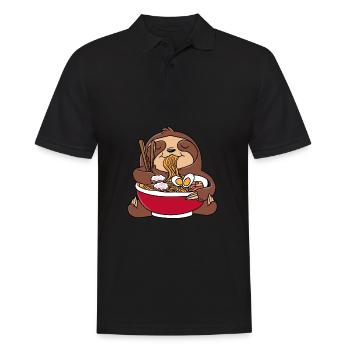 Paresseux Ramen nouilles Kawaii Nourriture japonaise - Polo Homme - noir - Devant - Kai (181cm)