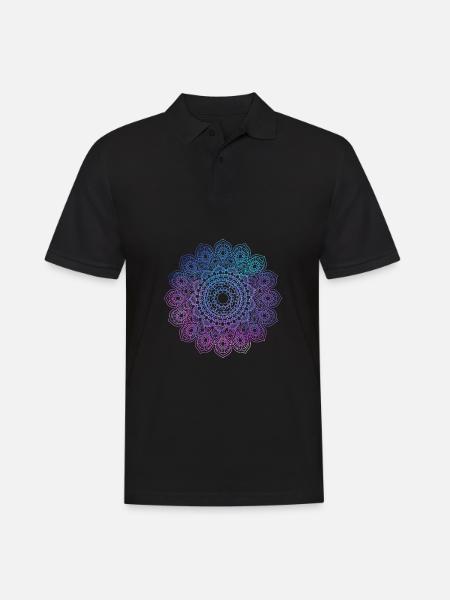 Reiki Mandala Spirituele Healing Chakra Meditatie - Mannen poloshirt - zwart