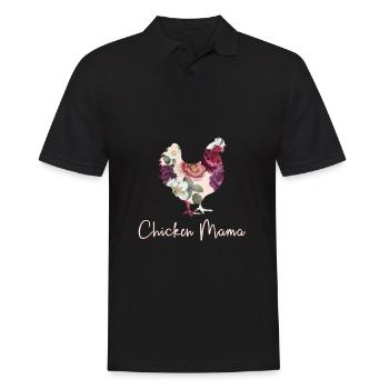 Chicken Mama Hen Farmers Mom Farmer's Farmer's Chicken - Men's Polo Shirt - black - Front - Kai (181cm)
