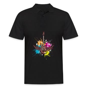Guitariste Métal Rock Musicien - Polo Homme - noir - Devant - Kai (181cm)