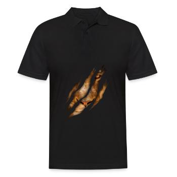 Lion griffe Chat Safari Roi - Polo Homme - noir - Devant - Kai (181cm)