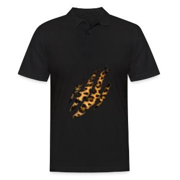 Kralle Leopard Fell Muster - Männer Poloshirt - Schwarz - Vorne - Kai (181cm)