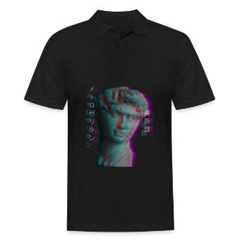 Ancient Greek Sculpture Vaporwave Statue Head - Men's Polo Shirt - black - Front - Kai (181cm)