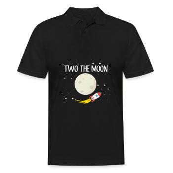 Enfant fusée lune 2ème anniversaire astronaute 2 ans - Polo Homme - noir - Devant - Kai (181cm)