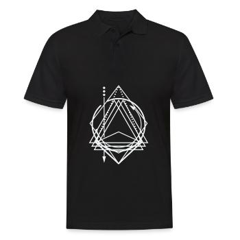 Sainte Illustration géométrique - Polo Homme - noir - Devant - Kai (181cm)
