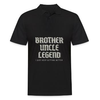 Frère Oncle Légende Je ne cesse de m’améliorer - Polo Homme - noir - Devant - Kai (181cm)