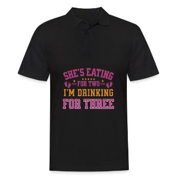 She's Eating For Two I'm Drinking For Three Daddy - Men's Polo Shirt - black - Front - Kai (181cm)