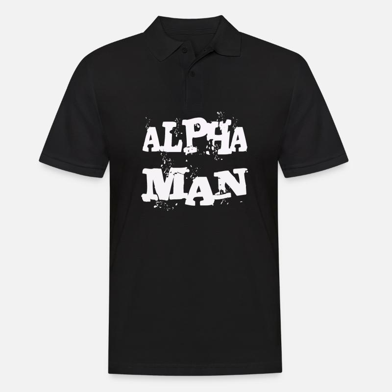 ALPHA MANN - Männer Poloshirt - Schwarz