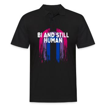 Bi et toujours humain Bisexuel LGBTQ Bi Pride LGBT - Polo Homme - noir - Devant - Kai (181cm)
