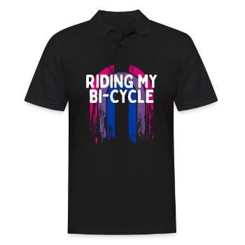 Riding My Bi-Cycle Bisexual LGBTQ Bi Pride LGBT - Men's Polo Shirt - black - Front - Kai (181cm)