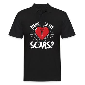 Wanna See My Scars - Heart Surgical Operation - Männer Poloshirt - Schwarz - Vorne - Kai (181cm)