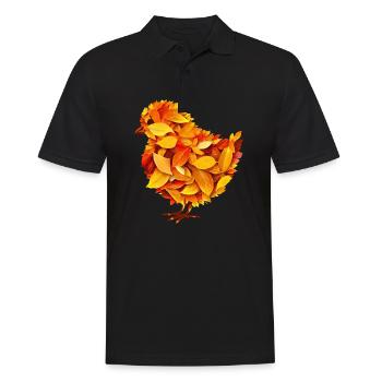 Autumn colorful leaves chicks - Men's Polo Shirt - black - Front - Kai (181cm)