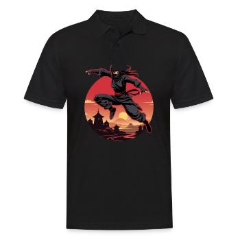 Charming Ninja Fighter I Ninja Girl I Ninja - Männer Poloshirt - Schwarz - Vorne - Kai (181cm)