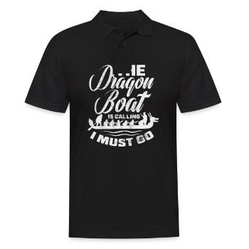 The Dragonboat is calling I must go - Men's Polo Shirt - black - Front - Kai (181cm)