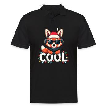 Cool Red Panda - Fête de Noël - Polo Homme - noir - Devant - Kai (181cm)