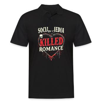 Social Media Killed the Romance | Relationship - Männer Poloshirt - Schwarz - Vorne - Kai (181cm)