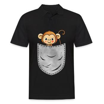 Pocket Monkey Animal In Your Pocket Monkey - Männer Poloshirt - Schwarz - Vorne - Kai (181cm)