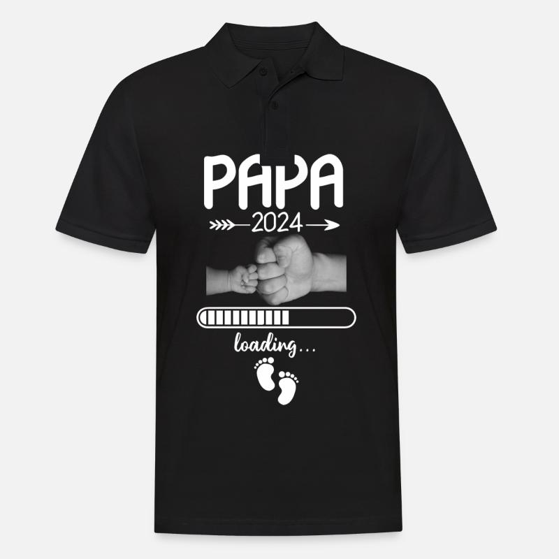 Papa 2024 Loading - Männer Poloshirt - Schwarz