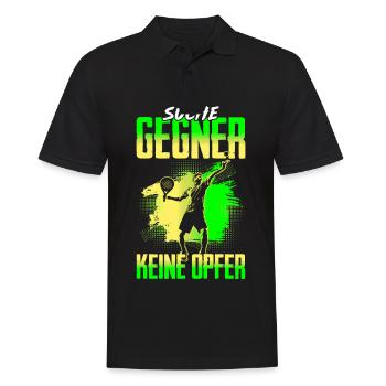 Suche Gegner Keine Opfer Tennisspieler - Männer Poloshirt - Schwarz - Vorne - Kai (181cm)