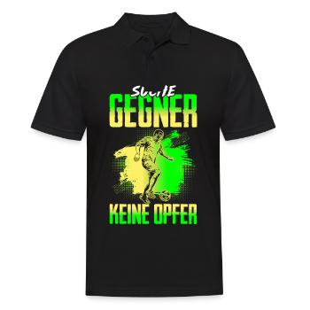 Fussballspieler Suche Gegner Keine Opfer - Männer Poloshirt - Schwarz - Vorne - Kai (181cm)