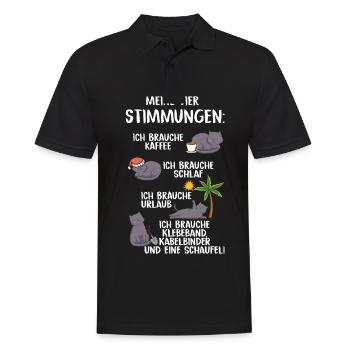 Meine Vier Stimmungen - Männer Poloshirt - Schwarz - Vorne - Kai (181cm)