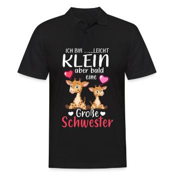 Ich Bin Klein Aber Bald Eine Große Schwester - Männer Poloshirt - Schwarz - Vorne - Kai (181cm)
