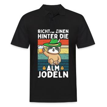 Faultier Einen Hinter Die Alm Jodeln - Männer Poloshirt - Schwarz - Vorne - Kai (181cm)