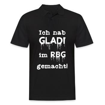 Ich hab GLADI im RBG gemacht! - Männer Poloshirt - Schwarz - Vorne - Kai (181cm)