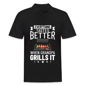 Opa Grillen BBQ Grill Griller Großvater Opi - Männer Poloshirt - Schwarz - Vorne - Kai (181cm)