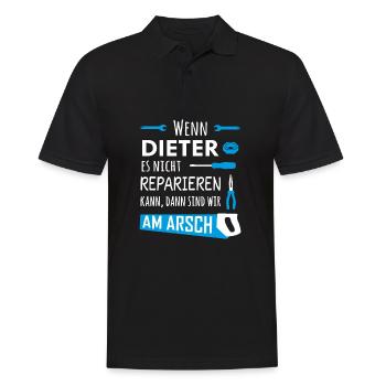 Lustiger Heimwerker und Handwerker Spruch Dieter - Männer Poloshirt - Schwarz - Vorne - Kai (181cm)