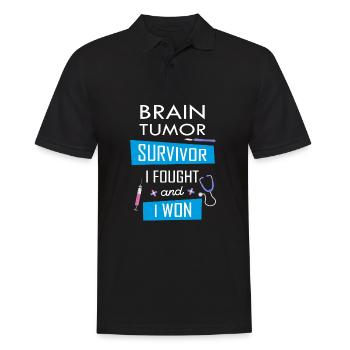 Brain Tumor survivor I fought and I won - Men's Polo Shirt - black - Front - Kai (181cm)
