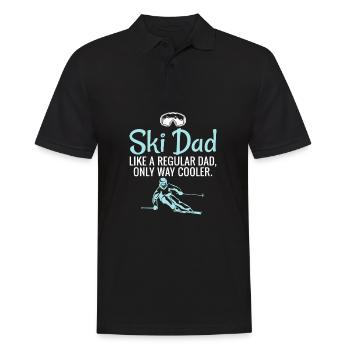 Ski Dad Funny Cute Winter Skiing Gift - Männer Poloshirt - Schwarz - Vorne - Kai (181cm)