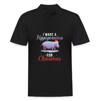 I Want A Hippopotamus for Christmas Baseball - Polo Homme - noir - Devant - Kai (181cm)