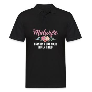 Bringing Out Your Inner Child Midwife Doula - Men's Polo Shirt - black - Front - Kai (181cm)