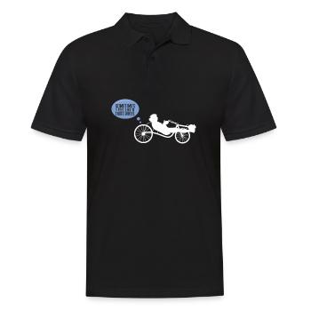 Liegerad Bike-Fahrrad-Trike-Triker-Drittelrad - Männer Poloshirt - Schwarz - Vorne - Kai (181cm)