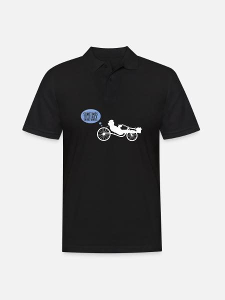 Liegerad Bike-Fahrrad-Trike-Triker-Drittelrad - Männer Poloshirt - Schwarz