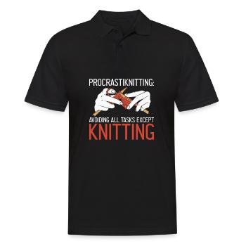 Procrastiknitting Knitters Funny Knitting Lover - Männer Poloshirt - Schwarz - Vorne - Kai (181cm)