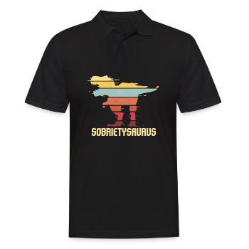 Alcohol Addiction Sobriety Recovery I T-Rex I - Männer Poloshirt - Schwarz - Vorne - Kai (181cm)