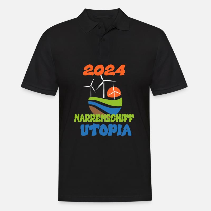 Narrenschiff Utopia, 2024 - Männer Poloshirt - Schwarz
