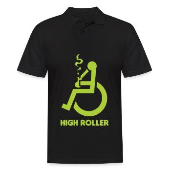 Rollstuhl Stoner mit hohem Rollstuhl - Männer Poloshirt - Schwarz - Vorne - Kai (181cm)