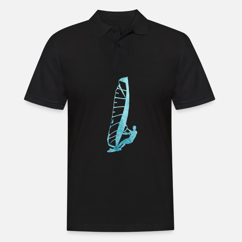 Windsurfen - Männer Poloshirt - Schwarz