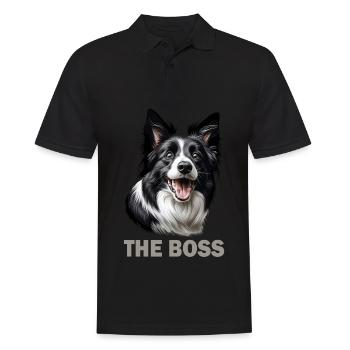 Border collie chien de race - Polo Homme - noir - Devant - Kai (181cm)