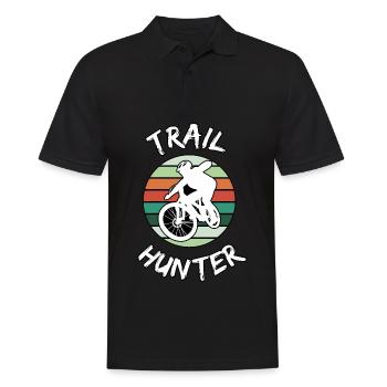 Mountainbike Trail hunter - Männer Poloshirt - Schwarz - Vorne - Kai (181cm)