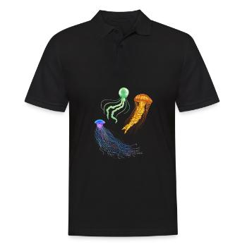Jelly Fish Medusozoa Marine Biologist Ocean - Men's Polo Shirt - black - Front - Kai (181cm)