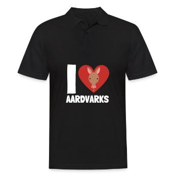 Aardvark Anteater African Ant Bear Edentate - Männer Poloshirt - Schwarz - Vorne - Kai (181cm)