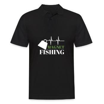 Magnet Fishing Magnet Fisher Fisherman - Männer Poloshirt - Schwarz - Vorne - Kai (181cm)